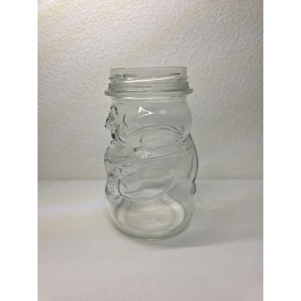 Vintage Snowman Glass Jar – Christmas Candy Container, Retro Holiday Kitchen
